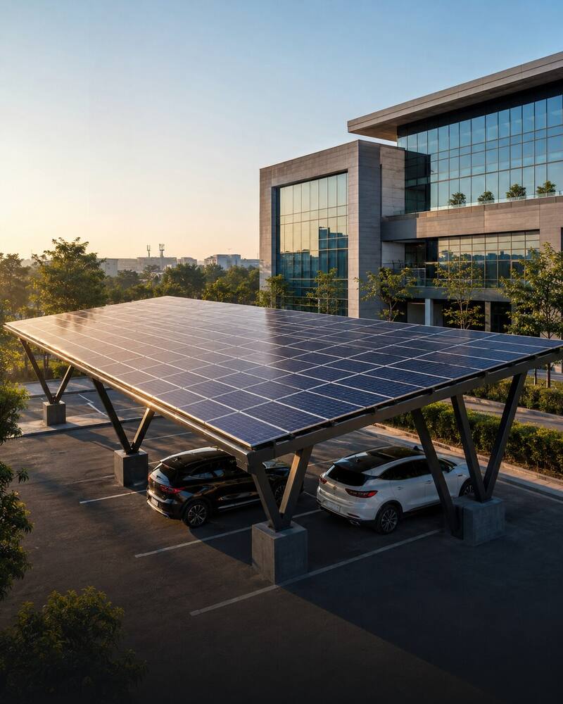Commercial solar carport